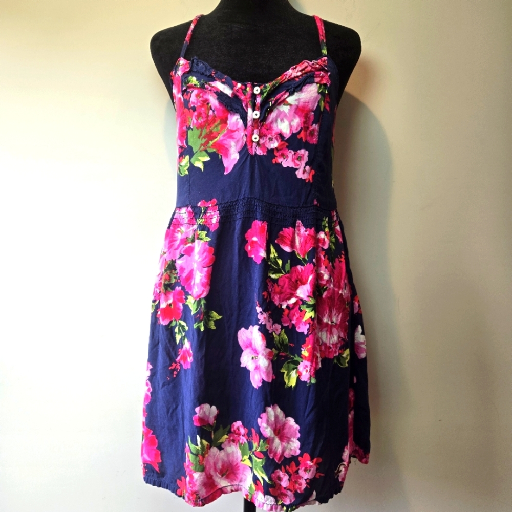 Hollister Dress Y2k Floral Spaghetti Strap  Mini Small Sexy Coquette Girl